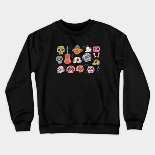 Day of the Dead Sugar Skull Doodle Art Crewneck Sweatshirt